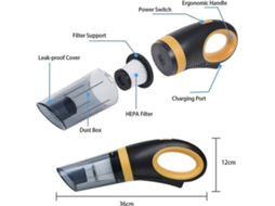 Lurelia Aspirador Portátil Sem Fios Para Carro, 8500 Pa, 120 W, 2500 Mah, 28000 Rpm