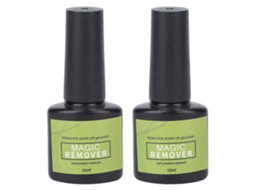 Removedor de esmalte em gel Rebe - 2 unidades, 15ml cada, com fragrância suave, rápido e seguro, produto de limpeza profissional.
