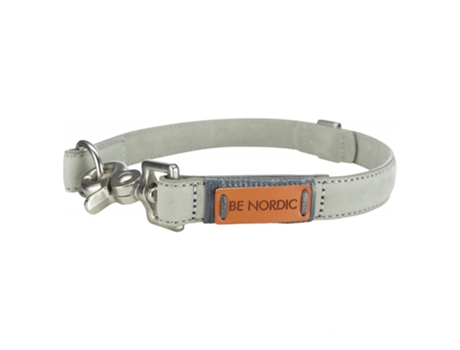 Coleira TRIXIE Be Nordic para Cães em Pele - Cinza Claro (Tamanho: 55 Cm/30 Mm)
