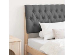 Vidaxl Cabeceira Estofada Cinza Escuro 90 Cm