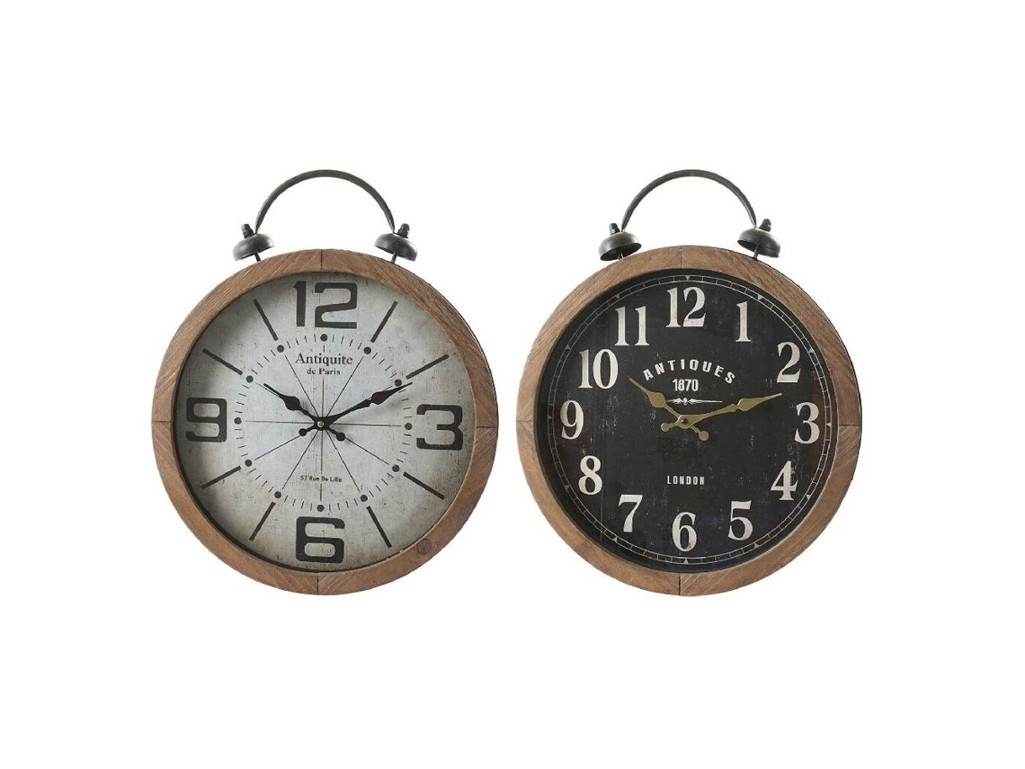 Relógio DKD HOME DECOR Preto, Branco (MDF)