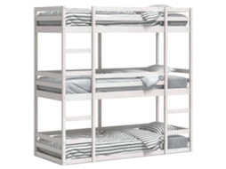 Beliche Triplo Madeira de Pinho Maciça Branco MAISON EXCLUSIVE (90x190 cm)