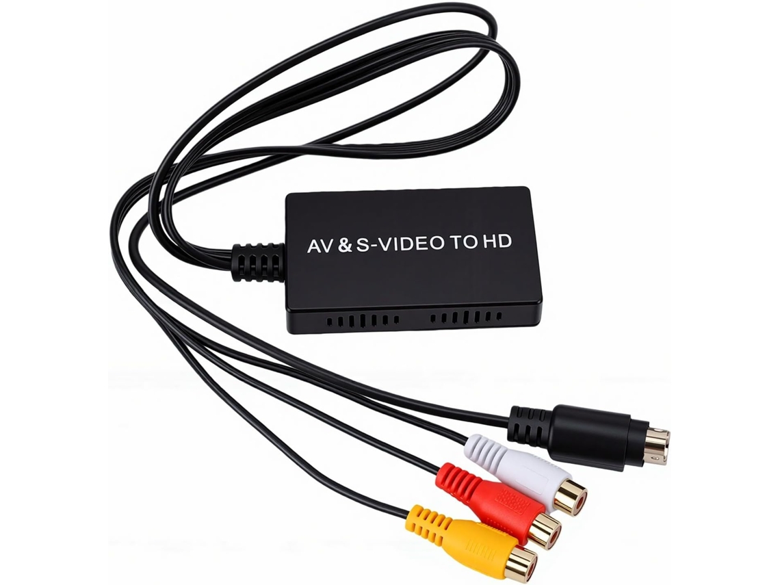 Conversor S-video Av Para Hd, Saída Plug And Play 1080p Com Processamento