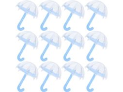 Ifundom 12-caixinhas De Doces Pequenas Em Plástico Azul Formato Guarda Chuva, Pacote Com 12-unidades, Ideal Para