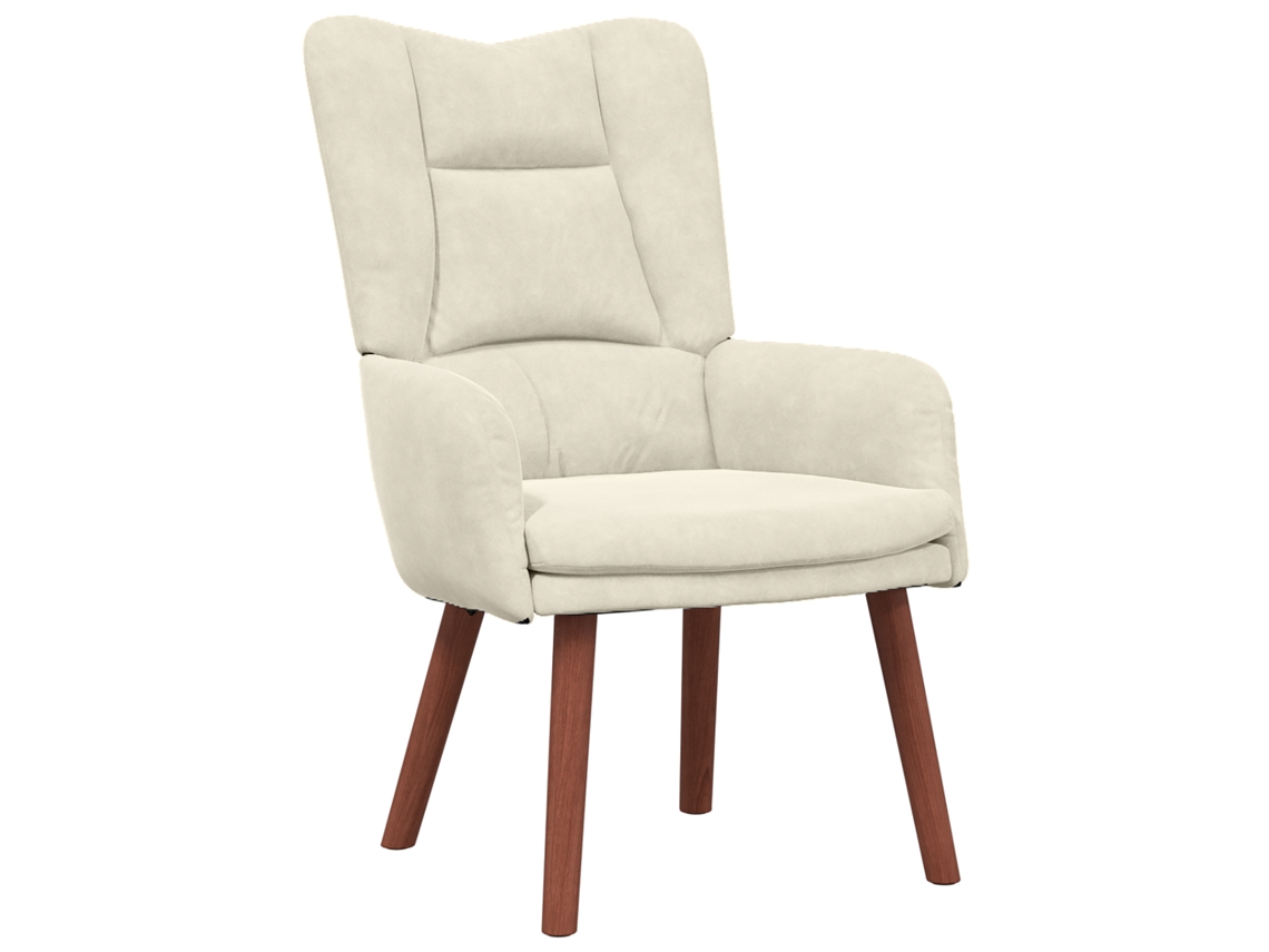 Conjunto 1 Poltrona Moderna Vidaxl Creme Veludo (63 X 67 X 94 Cm)
