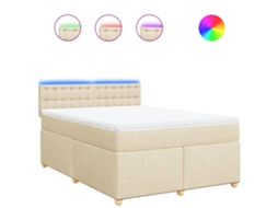 Box Spring Bed, Box Spring Beds Vidaxl Creme Tecido (140 X 200 Cm)