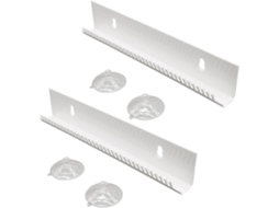 Presilhas para extensões de cabelo com bordas arredondadas, feitas de plástico branco, 2 unidades.