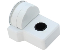Chuveiro com suporte ajustável em ABS resistente e fundido, ideal para banheiros.