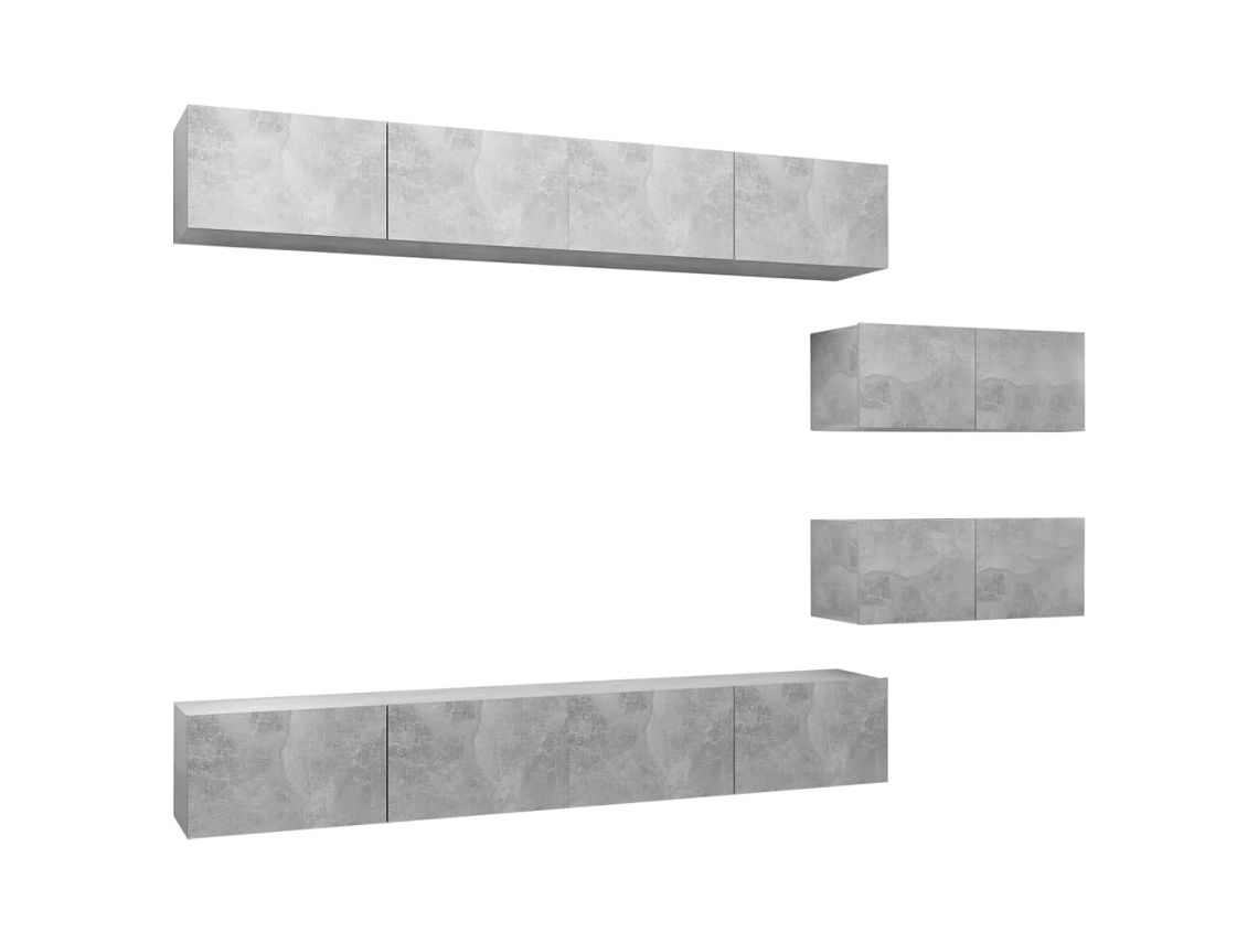 Tv Cabinet Set, Tv Cabinet Sets Vidaxl Cinzeto Madeira Processada (n/a)
