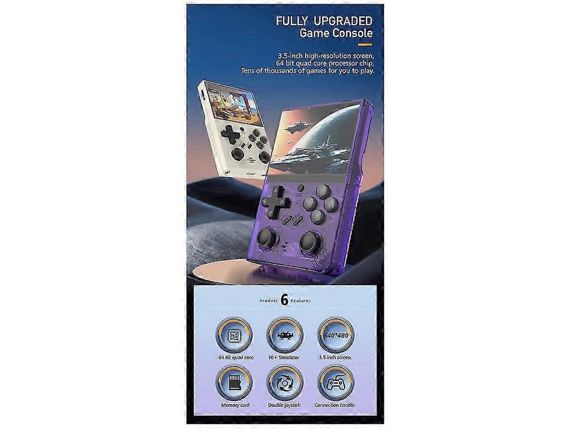 Console De Videogame Retrô R35plus De 64 Gb, Mais De 10.000 Jogos, Tela Ips De 3,5 Polegadas, Player Portátil, Sistema Linux Para Psp, Ps1, C Ly Ebike