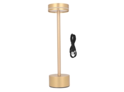 Bj-lâmpada De Mesa Sem Fio Recarregável Led Com 3 Cores E Regulável, Controle Táctil Para Lar, Quarto E Escritório, Dourado