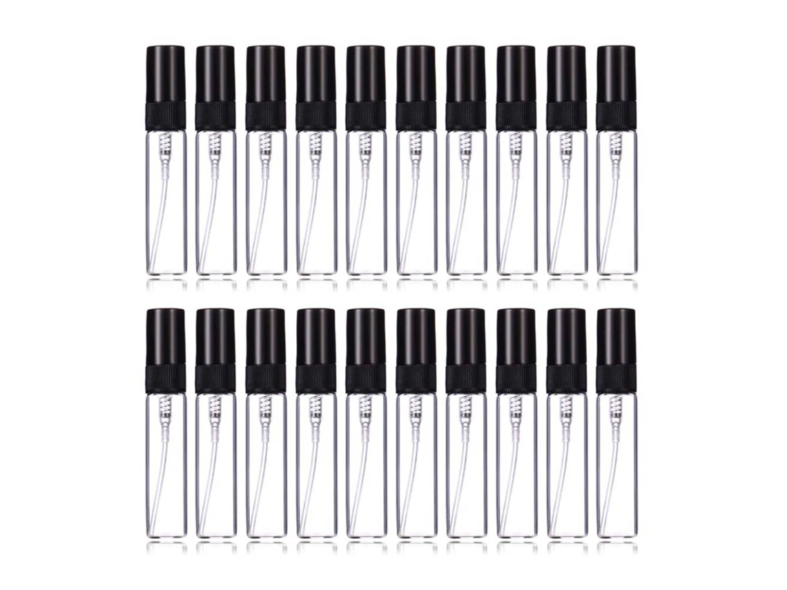 Frasco de Perfume de Vidro em Miniatura de 5ml, Acompanha 20 Frascos Spray e 4 Acessórios. MDUG