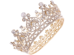 Tiara De Coroa Brilhante Para Casamento, Acessório De Cabelo Elegante Para Noivas, Estilo Retrô Para Festas De Casamento E