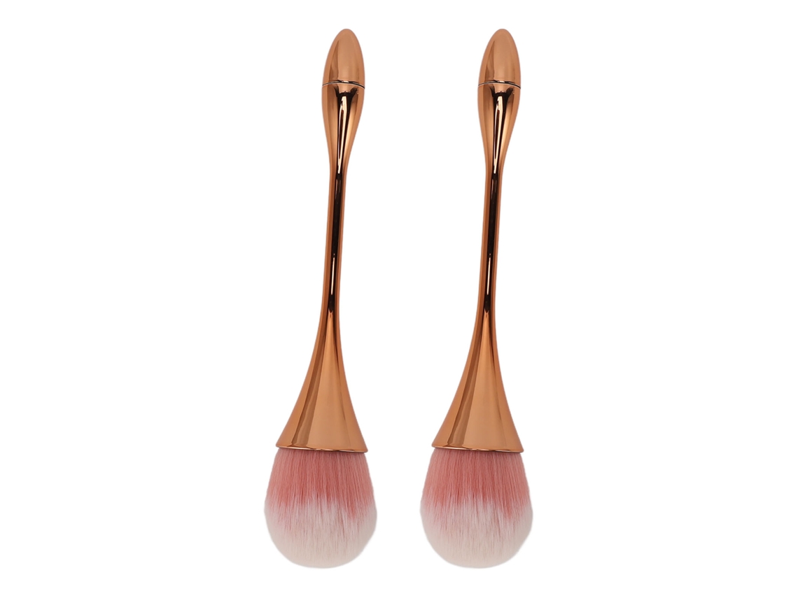 2pcs Pincel De Pó Para Artesanato De Unhas Com Cerdas Macias E Cabo Ergonômico Multiuso Ouro Rosa