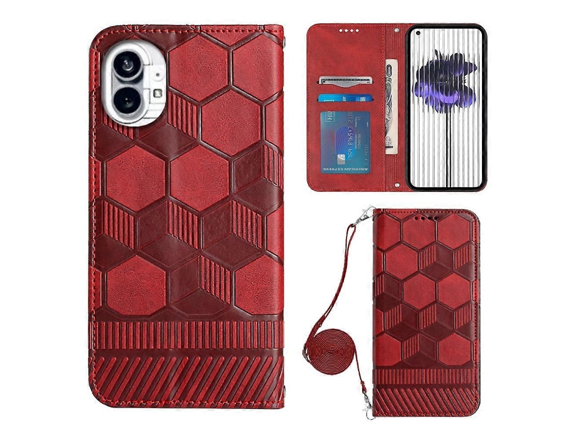 Capa De Celular Magnética Em Pu Com Textura De Futebol Para Celular, Modelo Transversal, Da For Nothing Phone 1.