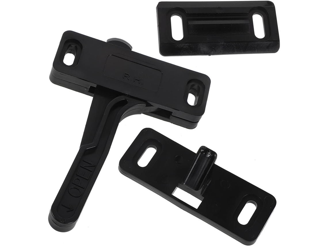 Kit De Fechadura Para Porta Tela Trailer Em Nylon Preto Com Construção