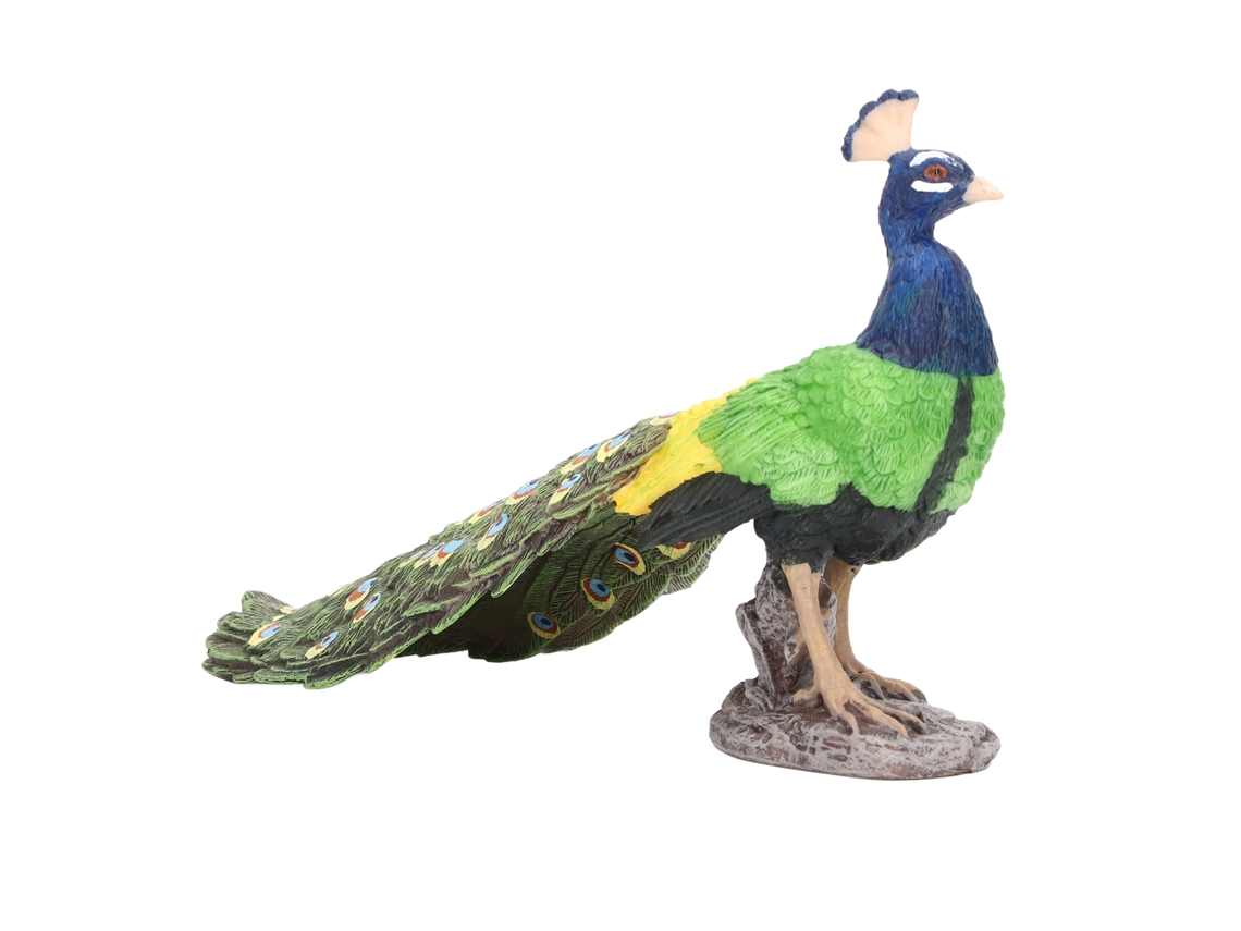 Primerox estátua de Pavão Artificial Decorativa para Casa, Modelo Animal Vivido e Presente