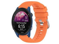 Bracelete de Smartwatch para Garmin Forerunner 255S 18Mm Faixa de Relógio de Silicone de Cor Sólida Laranja VENISYMLIS