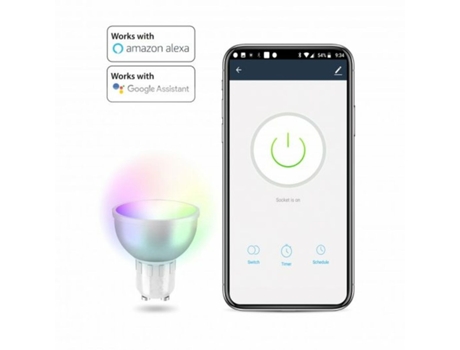 Lâmpada LED WiFi 5W RGB GU10 Compatível com Alexa e Google Home