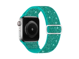 Pulseira Elástica E Brilhante Para Iwatch Séries 11/10/9/ 8/7/6/5/4/3/2/ 1 E Se, Nos Tamanhos 38 Mm, 39 Mm, 40 Mm E 41 Mm Verde Panoona