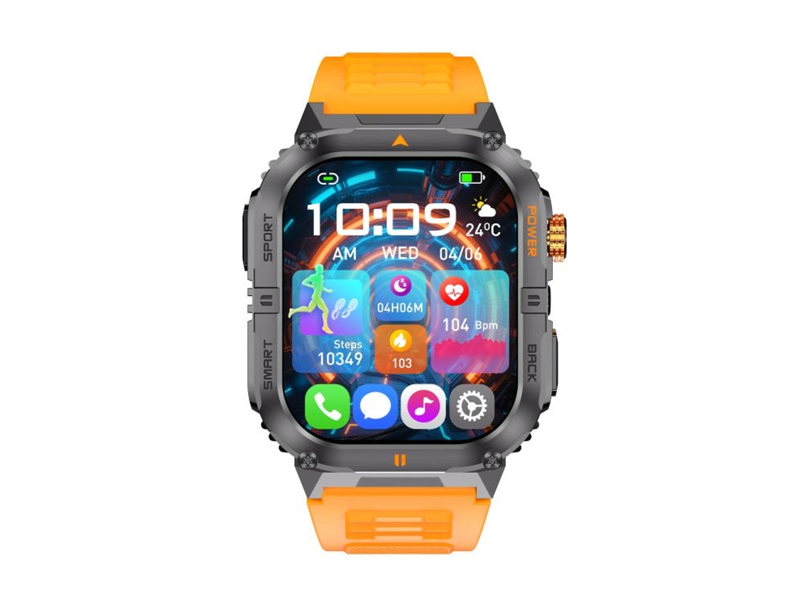 (laranja) Relógio De Fitness Off-road De 2 Polegadas, Resistente À Água Ip68 E Com Iluminação De Alta Intensidade.