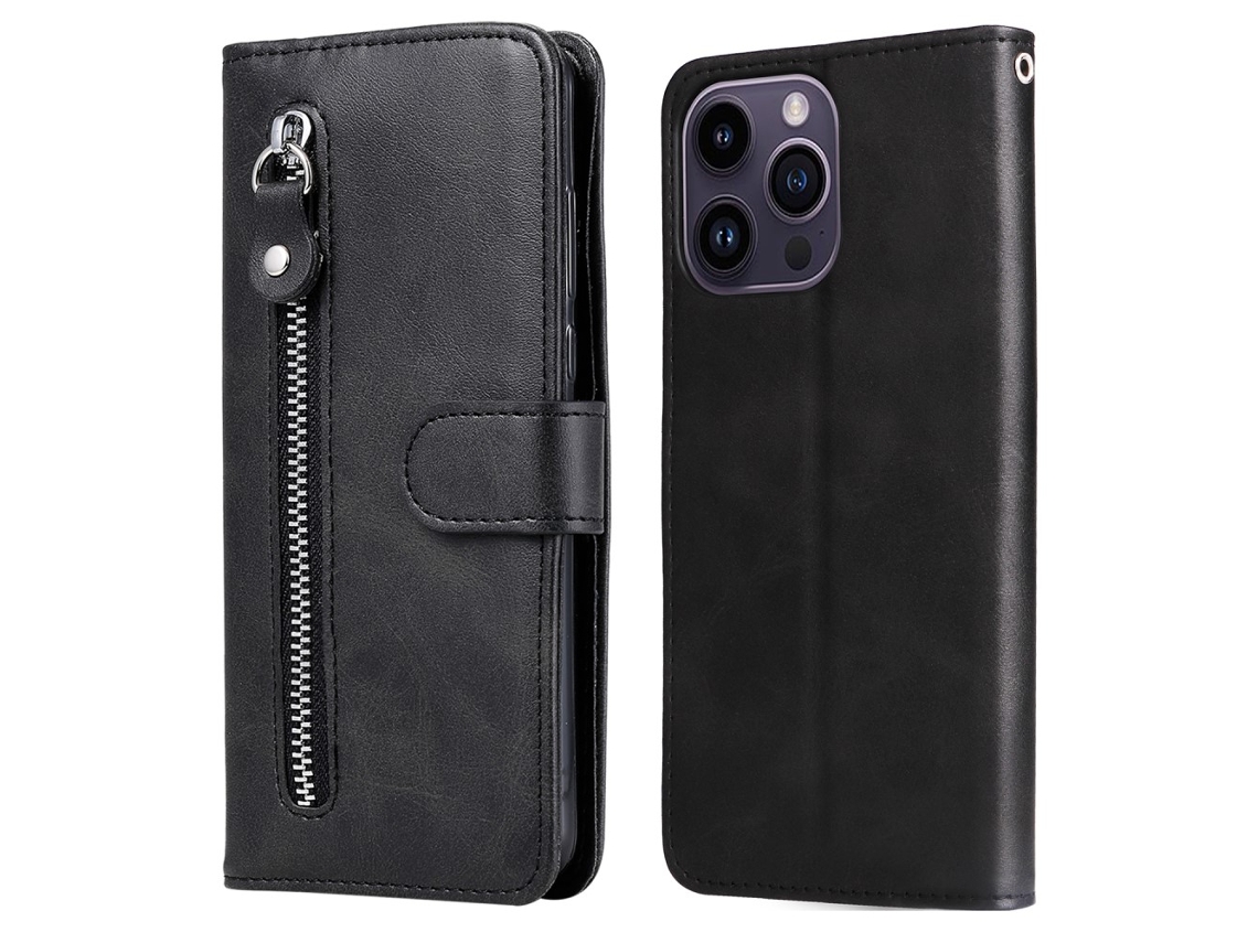 Capa Textura Gémeo Para Iphone 15 Pro Max Pele Sintética Anti-riscos Preto