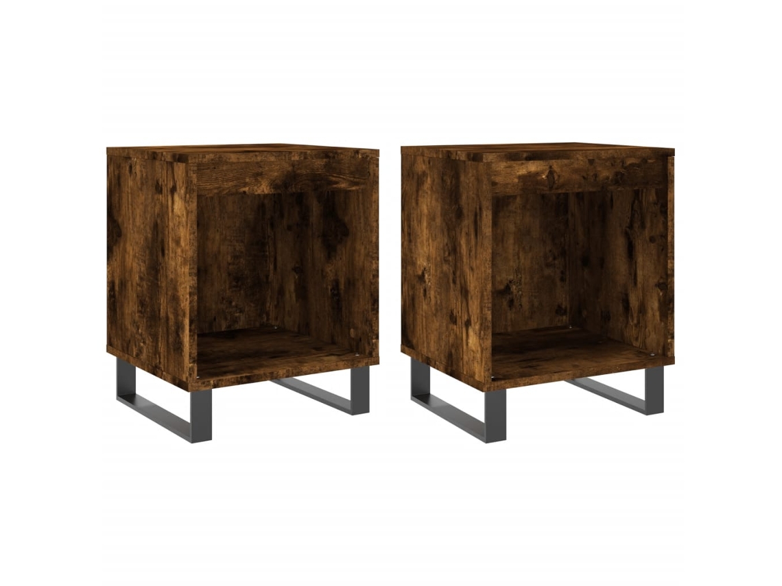 Conjunto de Mesas de Cabeceira 2pcs Derivados de Madeira Carvalho Fumado MAISON EXCLUSIVE