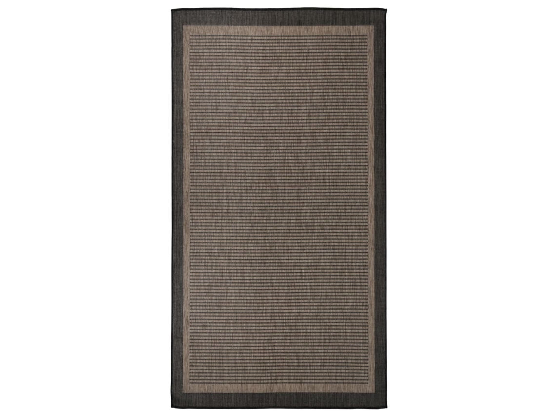 Vidaxl Tapete De Tecido Plano Para Exterior 80x150 Cm Castanho-escuro