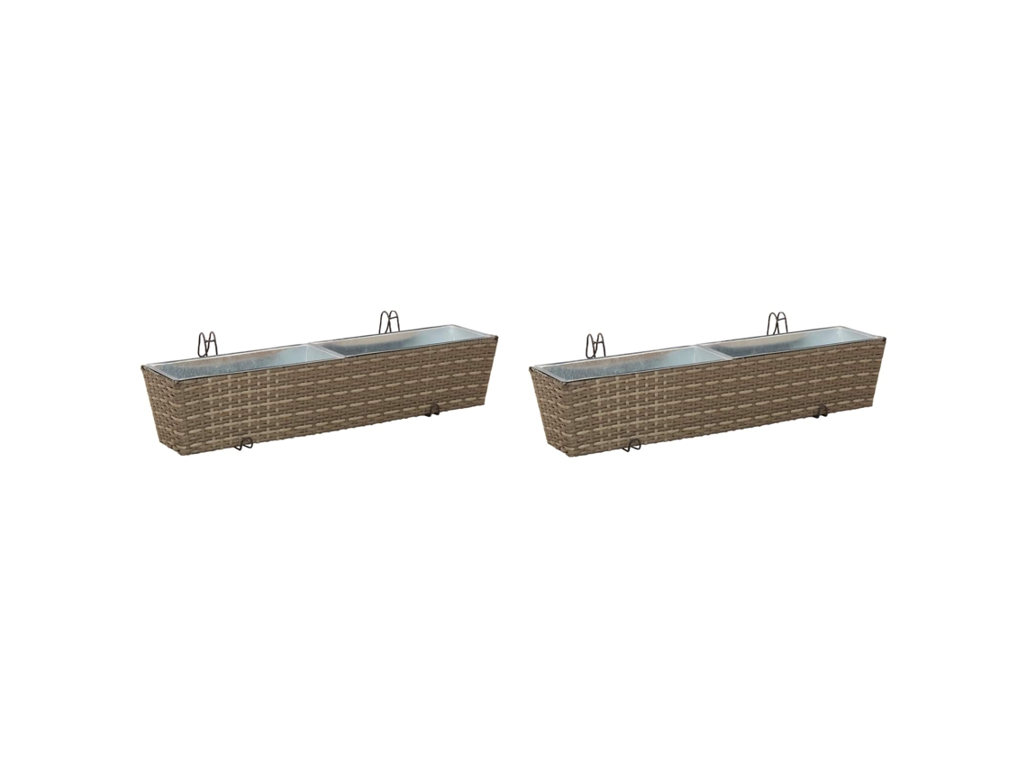 Conjunto 2 Varanda Vidaxl Cinzento Aço (80 X 17 X 17 Cm)