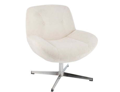 Chaise Lounge Efeito Veludo Texturizado Creme 72x75x79 Cm Jline