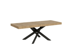 Mesa Extensível 200/460x90 Cm Volantis Premium Carvalho Natural Pernas Antracite Itamoby
