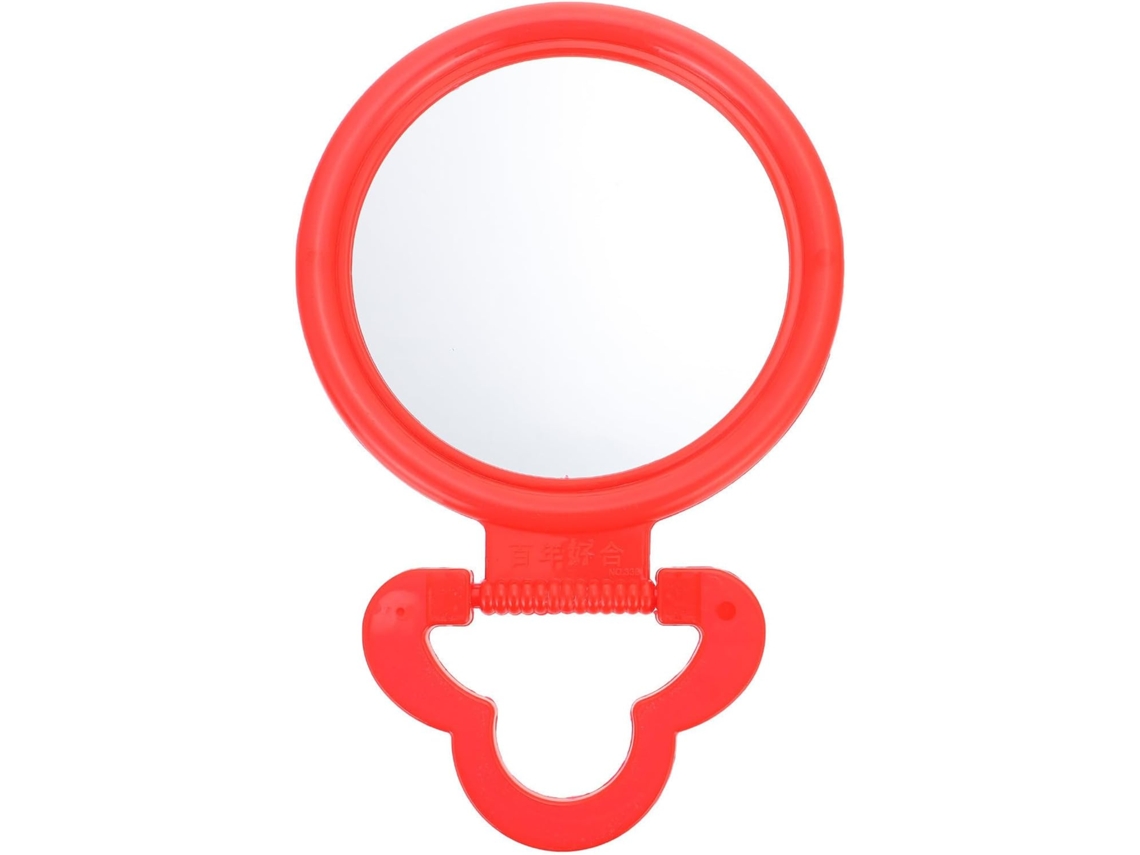 Espelho De Maquiagem De Parede Em Abs Com Base Estável, Vermelho Elegante Retrô