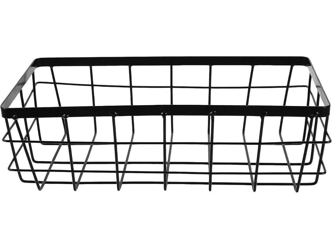 Prateleira Retangular De Ferro Para Banheiro Besportble Com Estrutura Robusta E Design Montagem Na Parede, Preta, Para