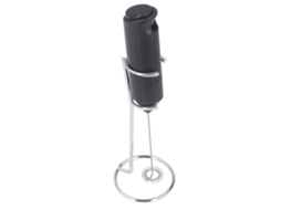 Espumador de Leite Manual em Aço Inoxidável com Suporte, Bateria, Preto LAXISCREED
