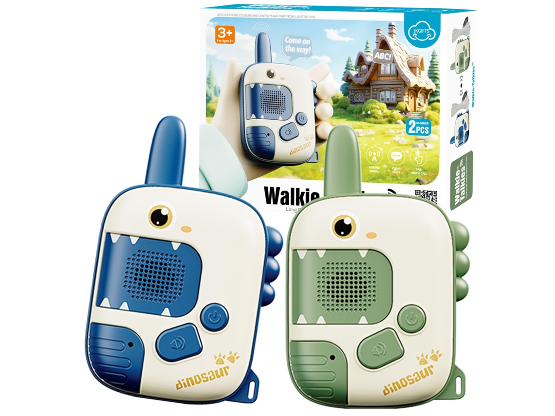 Walkie talkies de Dinossauro para Crianças,3 a 7 Anos, Conjunto com 2 Brinquedosbrinquedo Paralembrancinhas de Páscoa e Natal.azul CHENNNLS
