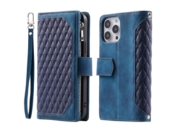 Capa Pega Inch Para Iphone 12 Pro Max Pele Sintética Azul