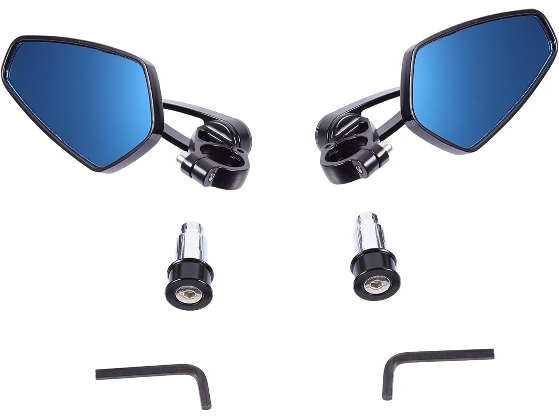 Conjunto De 2 Espelhos Retrovisores Laterais Para Motocicleta E Bicicleta Elétrica, Alumínio De 22 Mm.