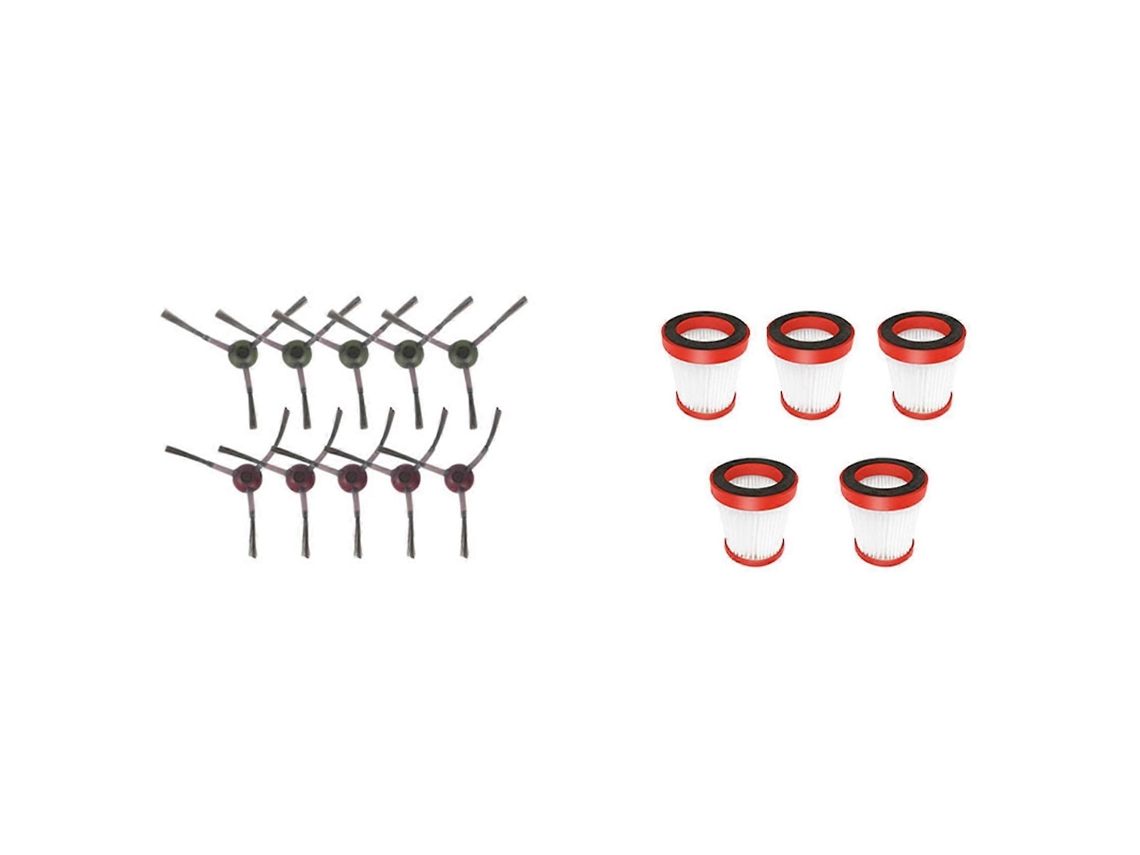 10 Peças Para Escova Lateral Do Robô Deebot Ozmo 950 Com 5 Filtros Para Aspirador De Pó Portátil Deerma Vc01