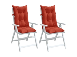 Vidaxl Almofadões Cadeiras Altas 2 Pcs Mesclado Tecido Vermelho