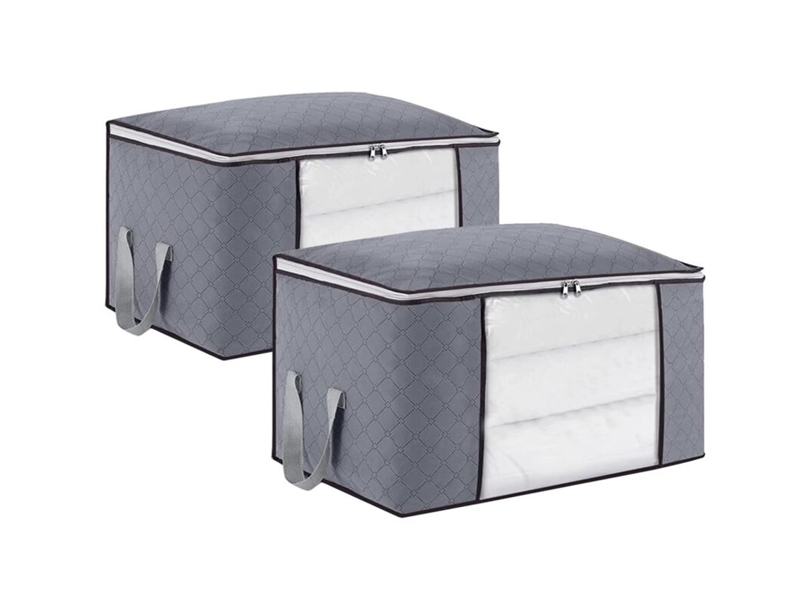 Saco Organizador Grosso Para Edredons Em Material Não Tecido, Saco Organizador Para Debaixo Da Cama, 60x40x35cm