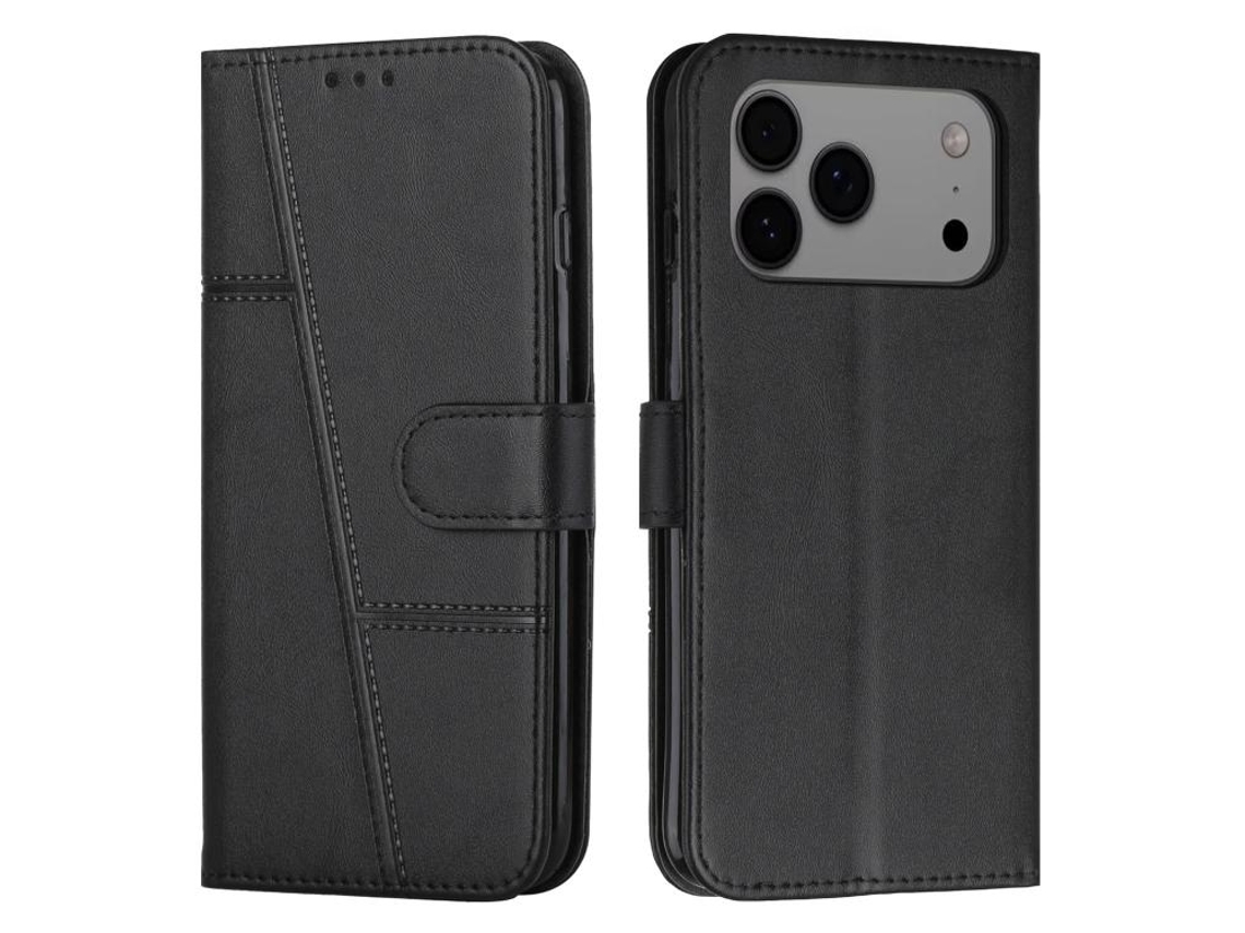 Capa Para Iphone 17 Pro Max Em Couro De Bezerro Com Fivela