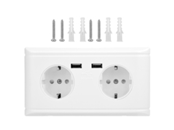 Laxiscreed Tomada Usb Europeia Com Duas Portas, Compatível Com Dispositivos Múltiplos, Prática E Funcional