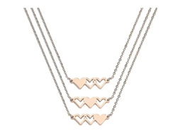 2026 collares de Coração para 3 Irmãs Amigas Distância Presente Aniversário Jovens de Aço Inoxidável Dourado