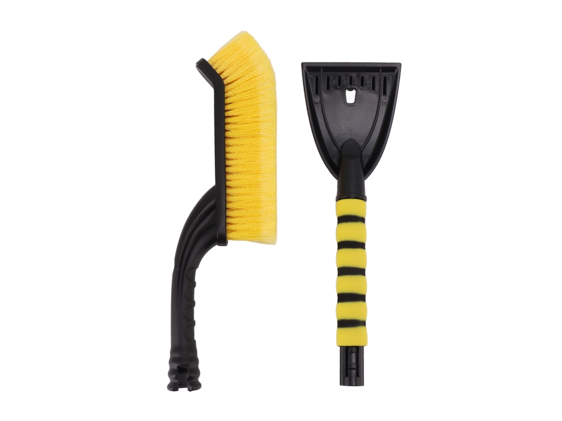 Raspador de Gelo e Escova de Neve Removível com Alça em Espuma Ergonômica para Carros e Caminhões Amarelo Preto S/MARCA