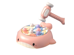 Rebe-brinquedo Educativo De Choque Elétrico Giratório Com Forma Cartoony, Musical E Luz Para Meninos E Meninas - Rosa