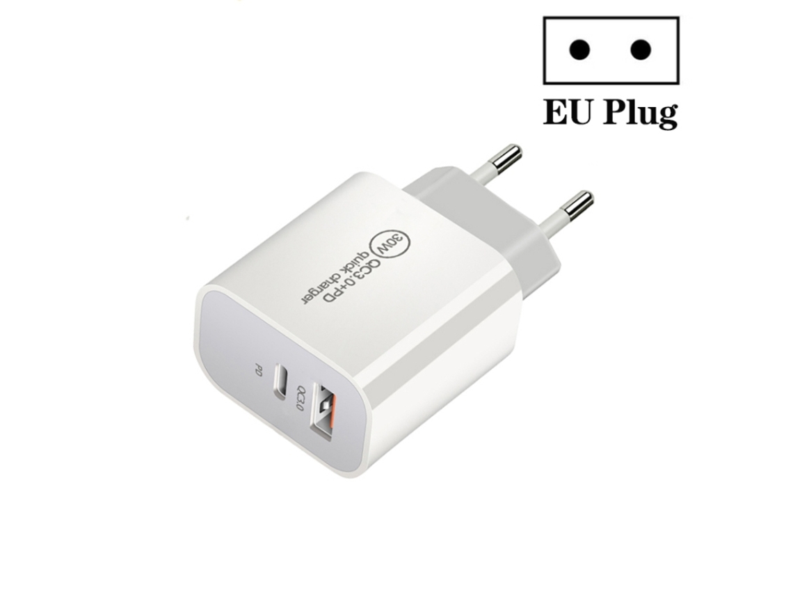 Carregador Pd30w Usb C Tipo C Qc3.0 porta dupla Usb branco XIAOMOYU