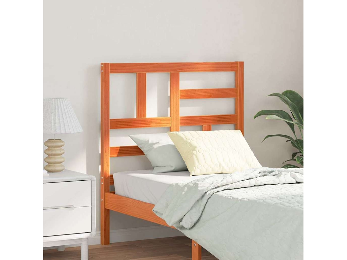 Vidaxl Cabeceira De Cama Com Cabeceira Marrom Cera 80,5 X 4 X 104 Cm