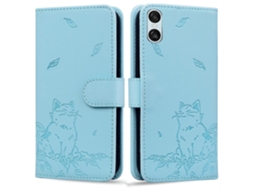 Capa De Couro Para Celular Com Estampa De Gato Fofo