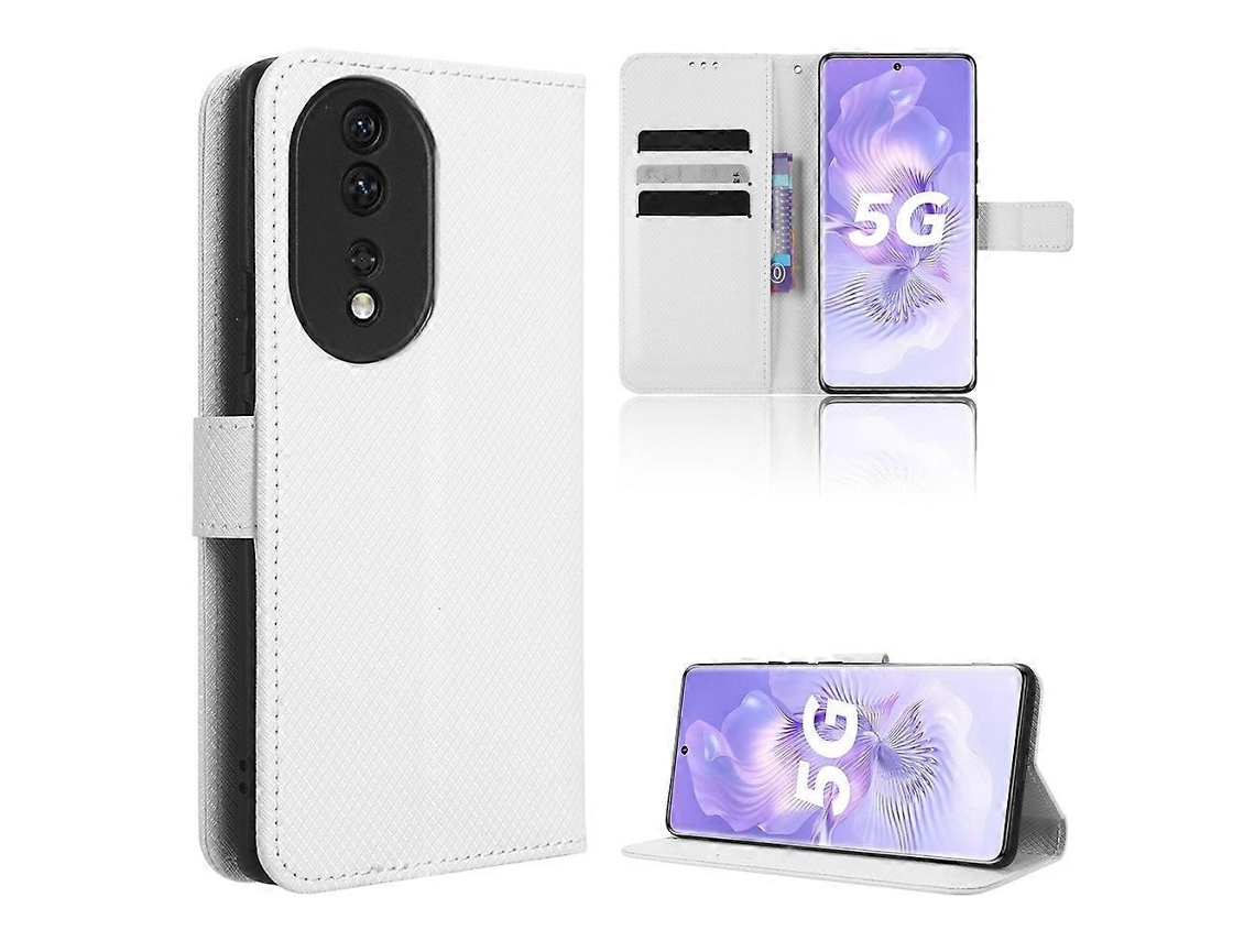 Capa De Celular Em Couro Com Textura De Diamante Para Honor 80 5g