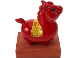 Estatueta Cavalo Cerâmica Vermelha 2026 Decoração Resistente Danos Fácil Manter Estilo Chinês Escritórios Ano GOKOCO